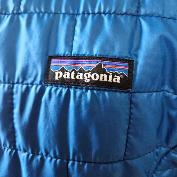 Patagonia Nano Puff Full Zip Up Insulated Jacket Womens Size Medium Solid Blue - Picture 3 of 8